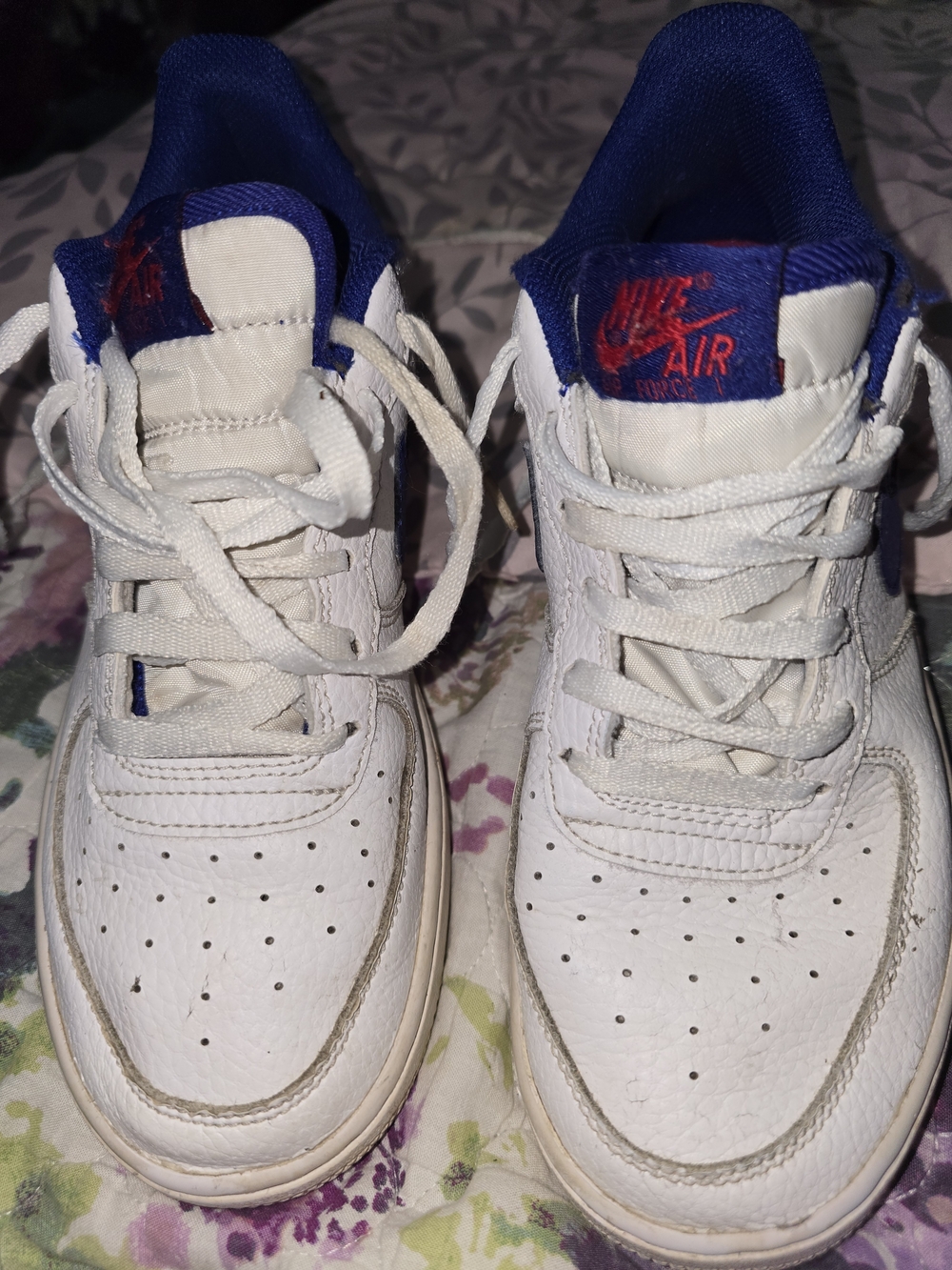 Nike Air Force 1 LV8 GS White Deep Royal Blue Red CT3839-101 Size 5.5Y